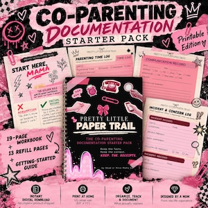 Co-Parenting Documentation Log Book Printable | Parenting Time, Communication & Child Support Tracker | PDF Bundle
