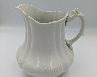 Antique Dresden Potter China Pitcher with Dogwood Blooms
