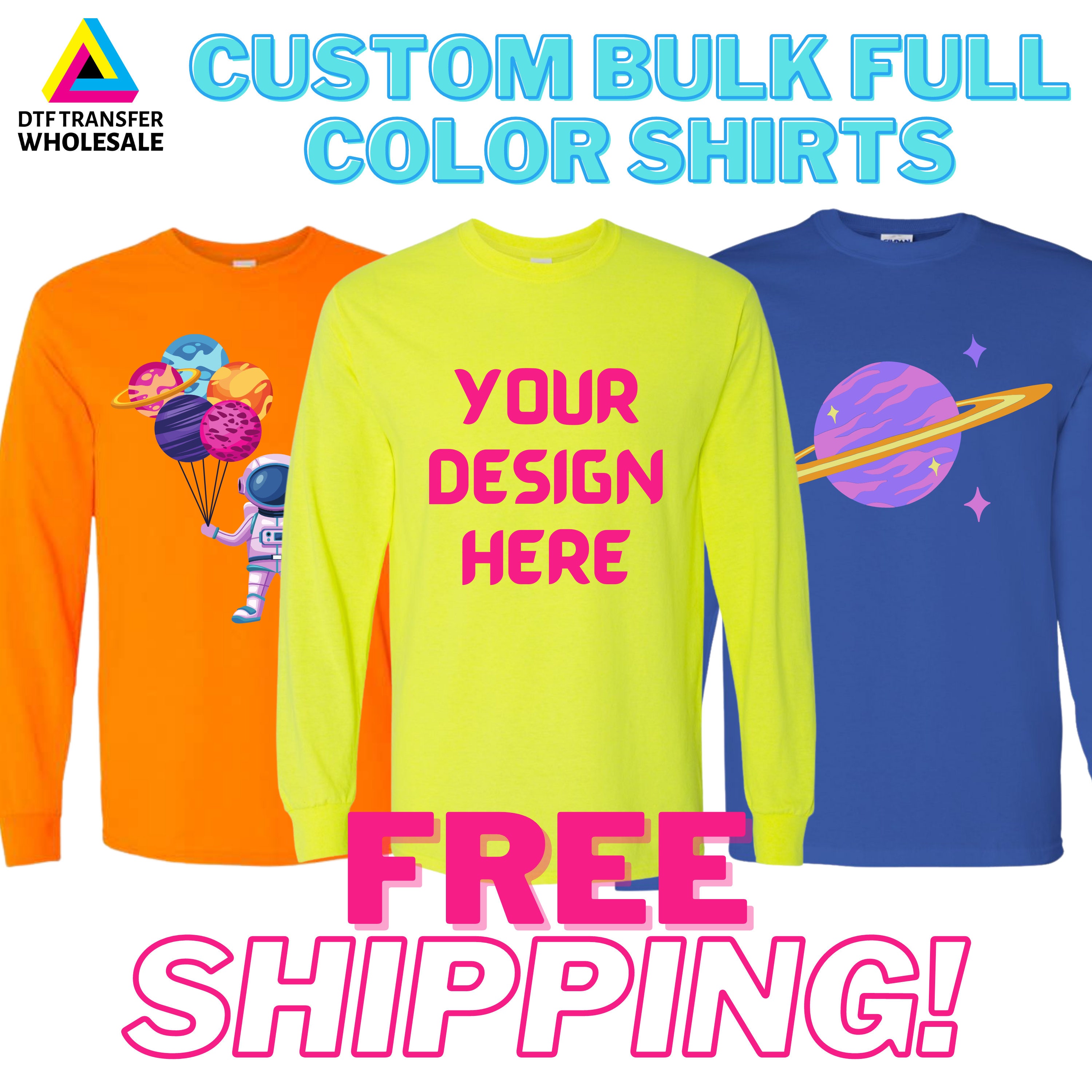 Stejl tilskuer tusind Custom DTF Printed T-shirts WHOLESALE Long Sleeve Holiday - Etsy