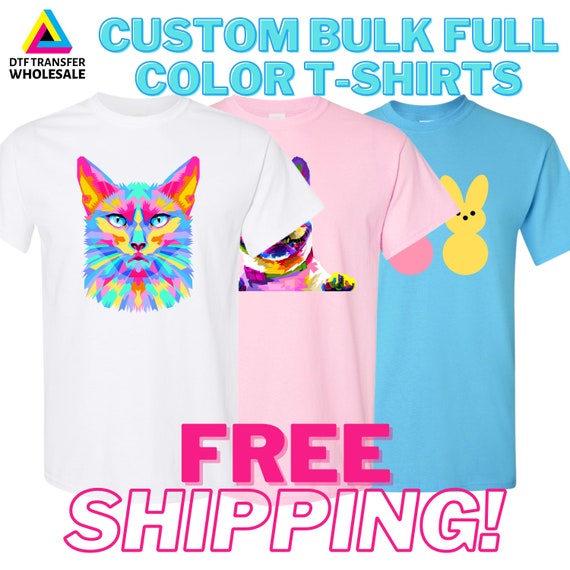 Custom DTF Printed T-shirts WHOLESALE Bella Canvas Graduations Shirts Logo  Shirts Custom Shirts for Business Bulk Shirt Printing 