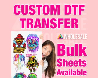 Bulk Dtf Transfer, Custom Logo Sheet, Full Color Transfer, Dtf Gang Sheet, DTF Gang Sheet Transfer, Custom Heat Transfer, Wholesale Prices