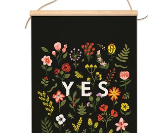 Yes - Canvas Hanging Banner 13 x 18" Hanging Wall Art Print