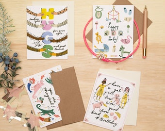 Choisissez n’importe quelle 4 cartes - Acheter 3 Obtenez 1 cartes de vœux gratuites papeterie papier articles promo deal package vente