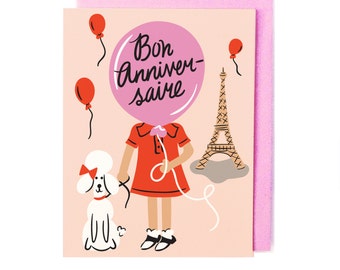 French Birthday Card Etsy