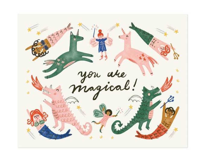 You Are Magical Paper Art Print Nursery Children Kid Decor