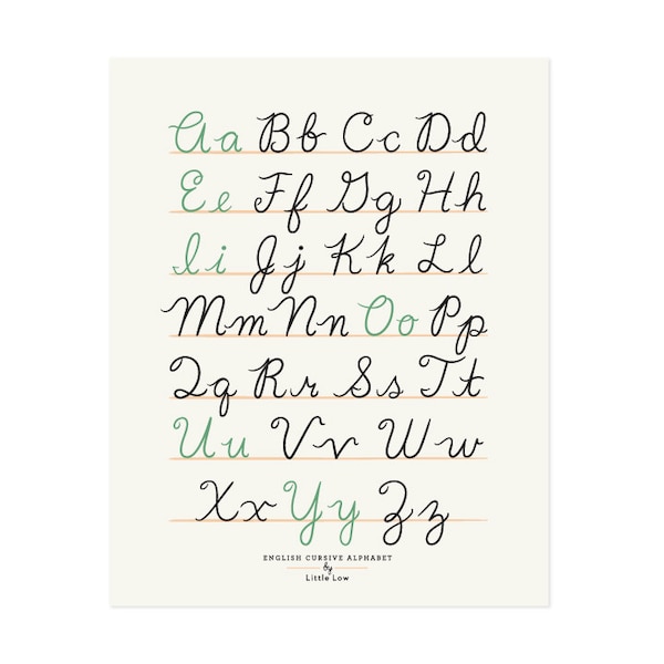 Cursive Alphabet - Etsy