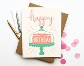50% Off Sale - Happy Birthday Cake Card