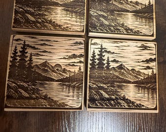 Custom Wooden Coasters (Set of 4)