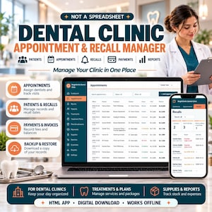 Offline-Praxisverwaltungssoftware für Zahnarztpraxen (Kleinunternehmen) | Patientenverwaltung und Abrechnung | Keine Abonnementgebühren, einmalige Zahlung