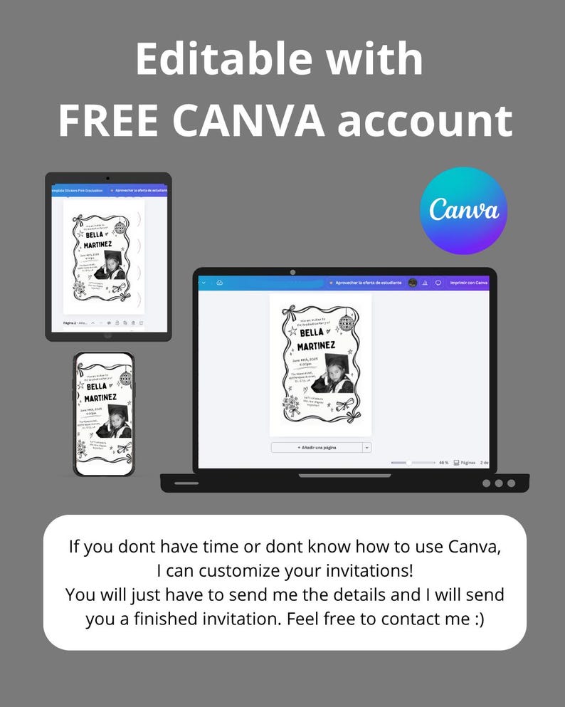 Animated Graduation Invitation Video Template, Editable Canva Grad ...