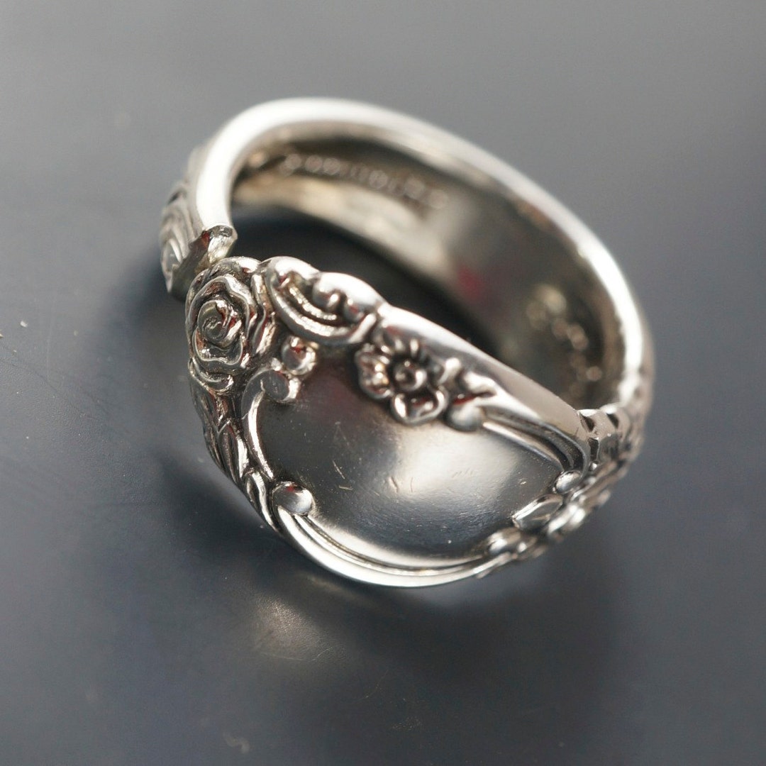 Spoon Ring Band. Silver Spoon Ring. Flower Spoon Ring. Spoon Jewelry