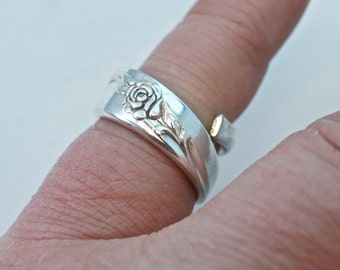 Rose ring. flower SPOON ring. flower. small . adjustable. spoonjewelry No.00223