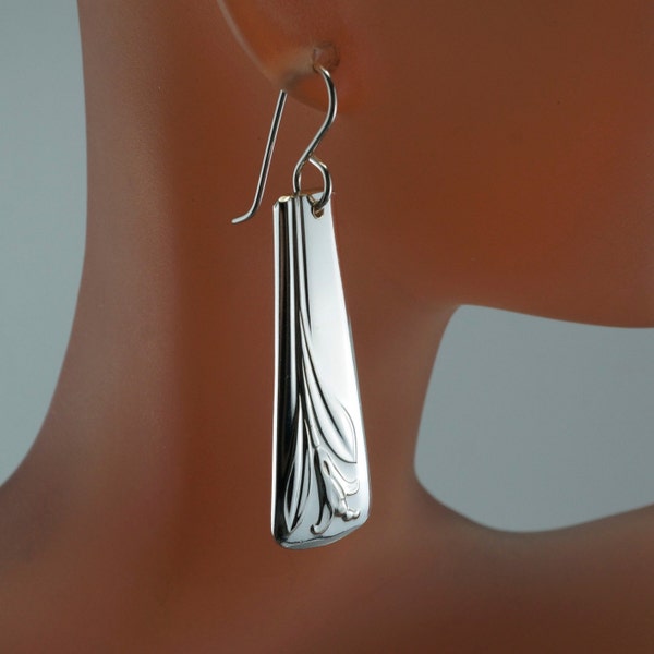 Lily Earrings - flower earrings - Flower spoon earrings -  SPOON jewelry -. silverware  -nature lover- gardener gift -  No.00124