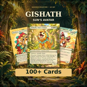 Dinosaurs & Cute Dogs: Proxy MTG Commander Deck – Gishath, Sun’s Avatar EDH – 100+ Custom Cards
