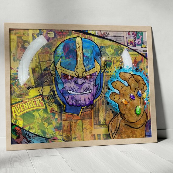Thanos Avengers Endgame Villain Infinity Gauntlet Infinity War Collage Painting Fine Art Print