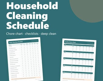 Cleaning Schedule Printable, Weekly House Cleaning Checklist, Daily Chore Chart, Family Home Cleaning Planner PDF
