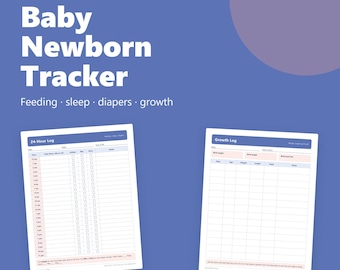 Baby Tracker Printable, Newborn Feeding Sleep Diaper Log PDF, Baby Schedule Tracker, New Mom Gift, Letter and A4