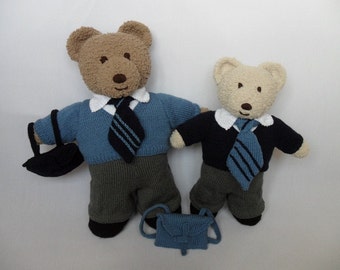 Teddy Bear CLOTHES Boys School Uniform KNITTING PATTERN Pdf download