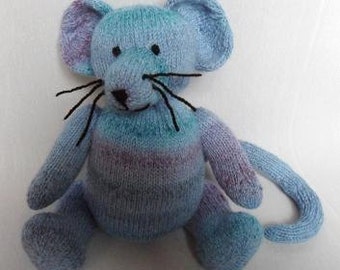 Marble Mouse Teddy KNITTING PATTERN Pdf download double knitting light worsted weight