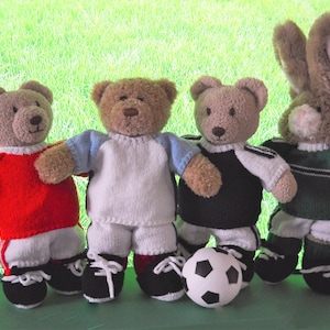 Teddy Bear Clothes Ready for Football KNITTING PATTERN Pdf Download