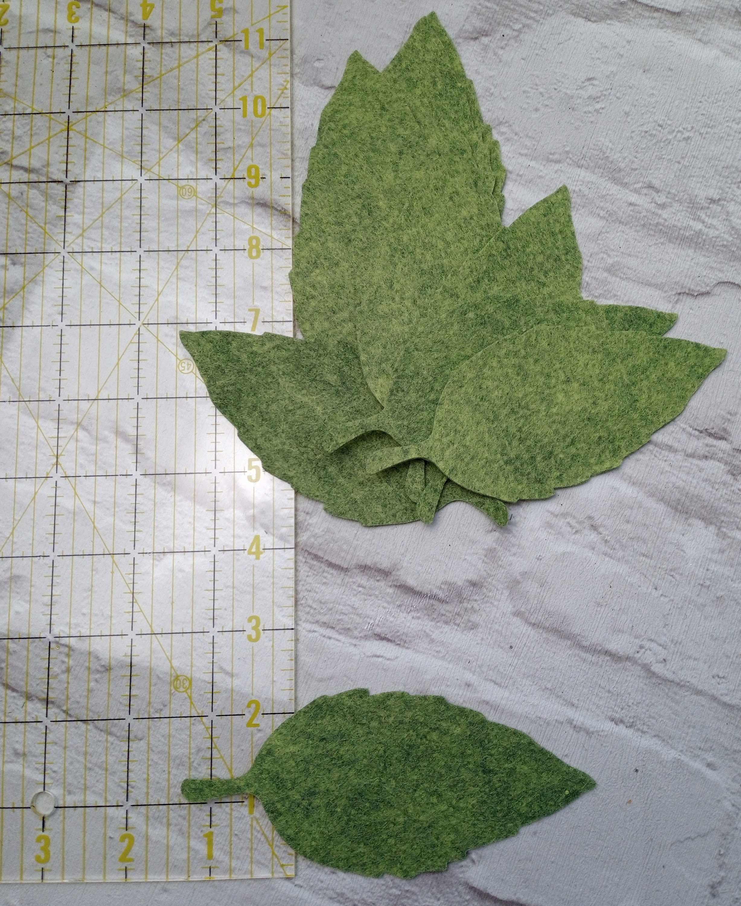 Large felt leaves green felt leaf die cut fabric wool Etsy