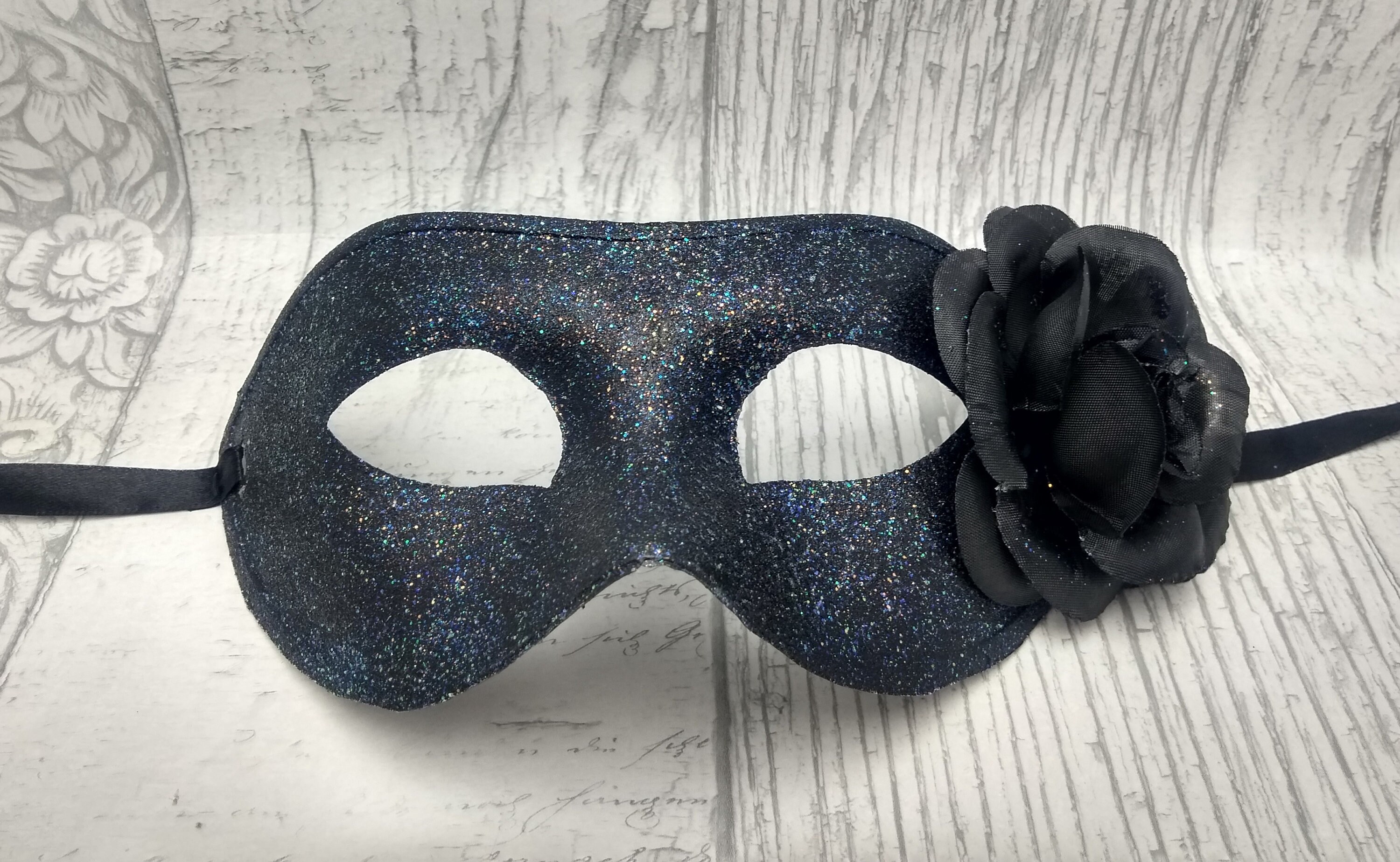Black Glitter Masquerade Mask Stag Hen Party Balls Fancy Dress Masks Filigree