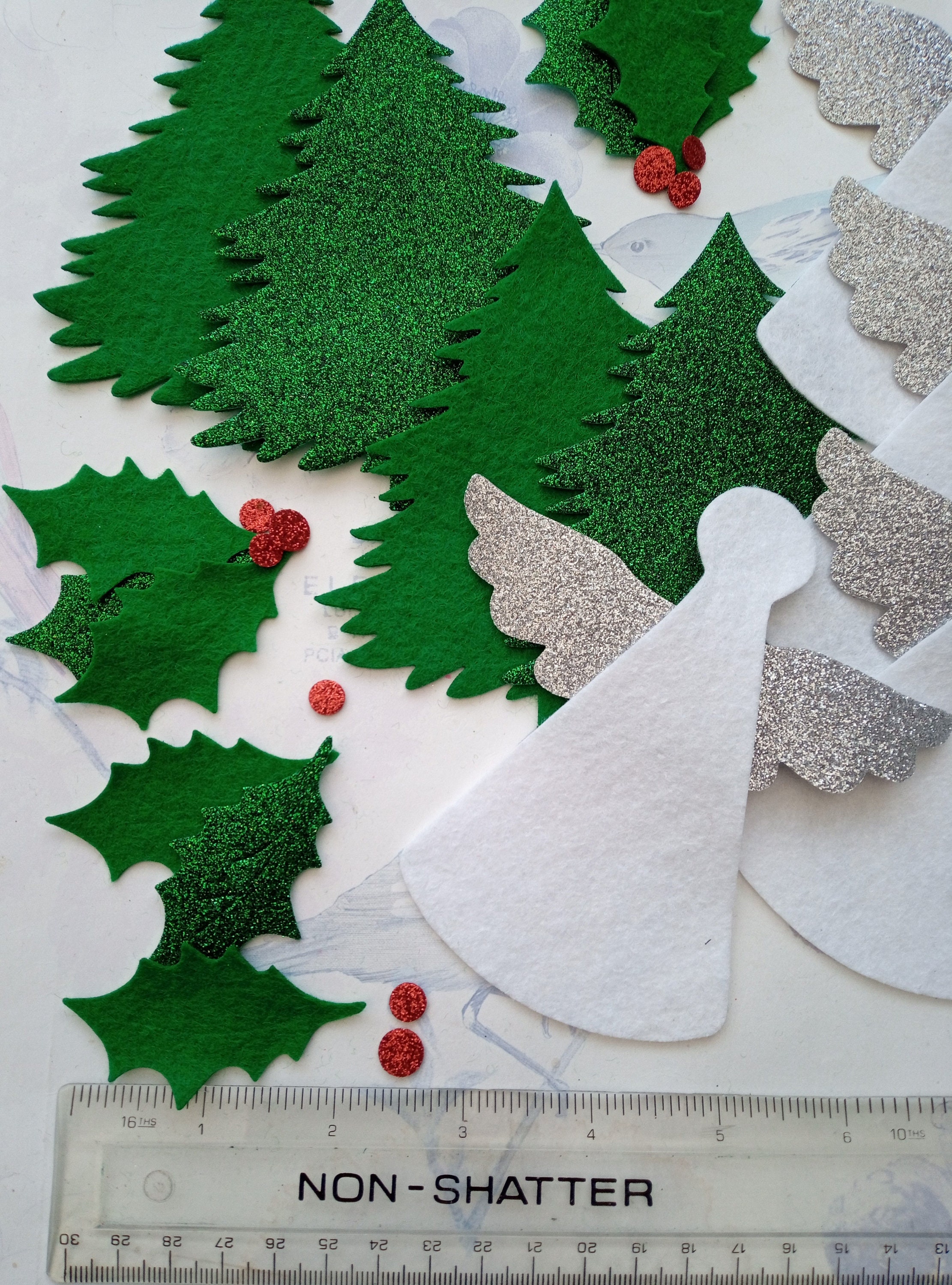 Christmas die cut felt pack Xmas crafts festive felt shapes Etsy