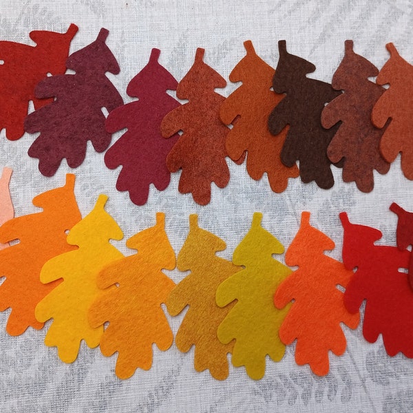 Autumn garland, felt leaves, oak leaf, something to make, nature string, Autumnal bunting, sew your own decorations, fireplace décor, swag