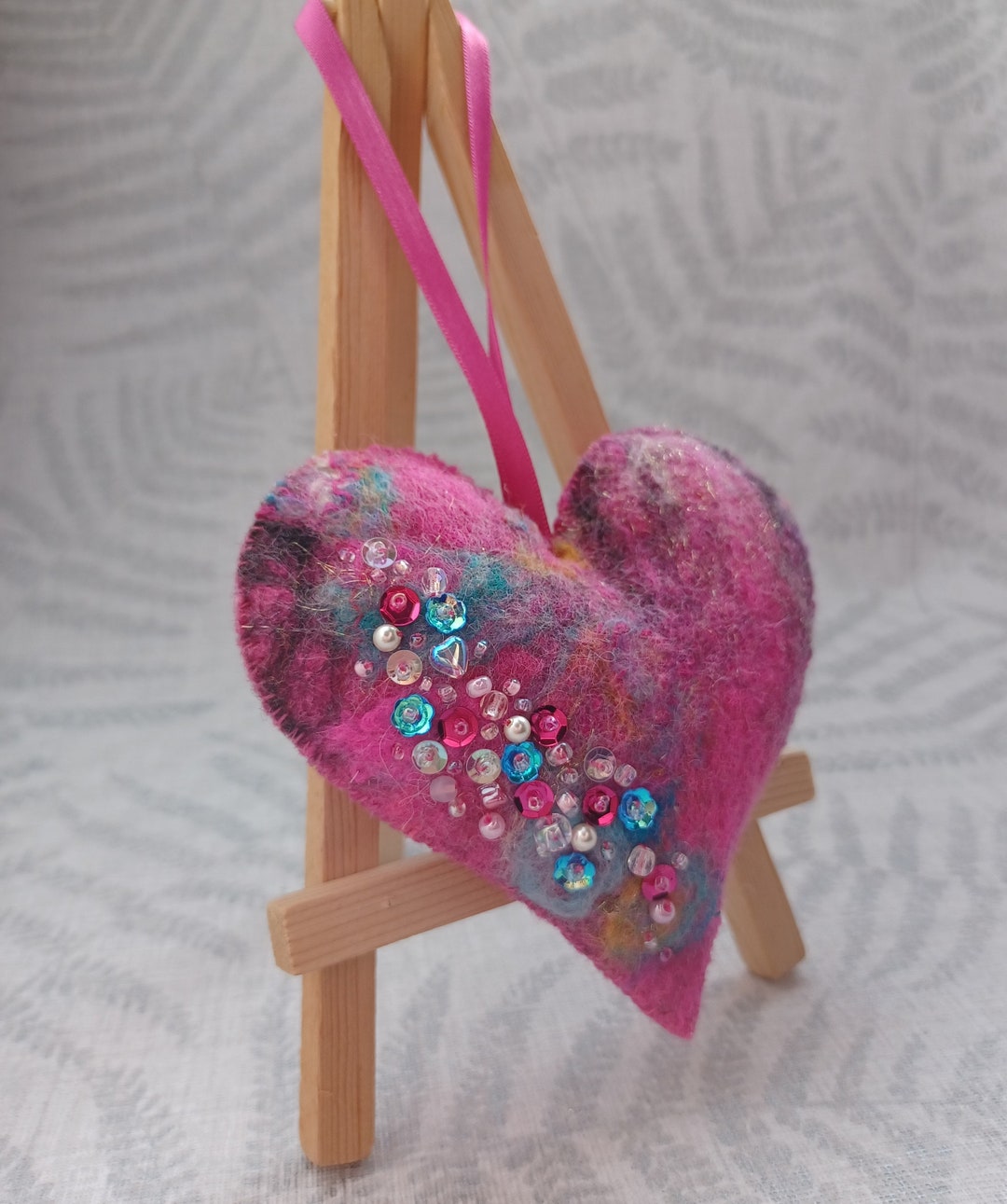 Padded Heart Gift, Anniversary Gifts, Hanging Hearts, Unique, OOAK ...