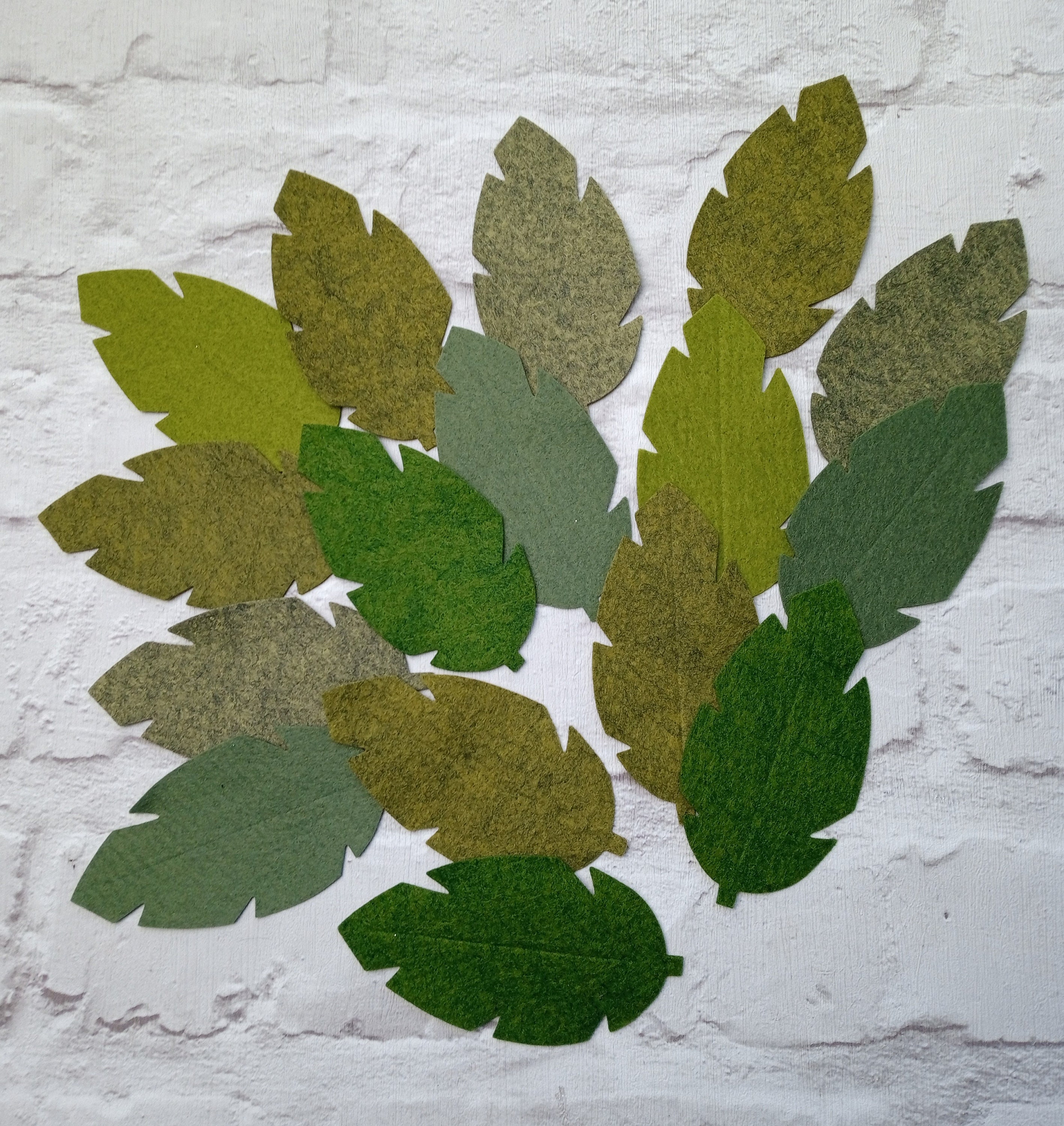 Large green felt leaves die cut leaf shapes embellishments Etsy