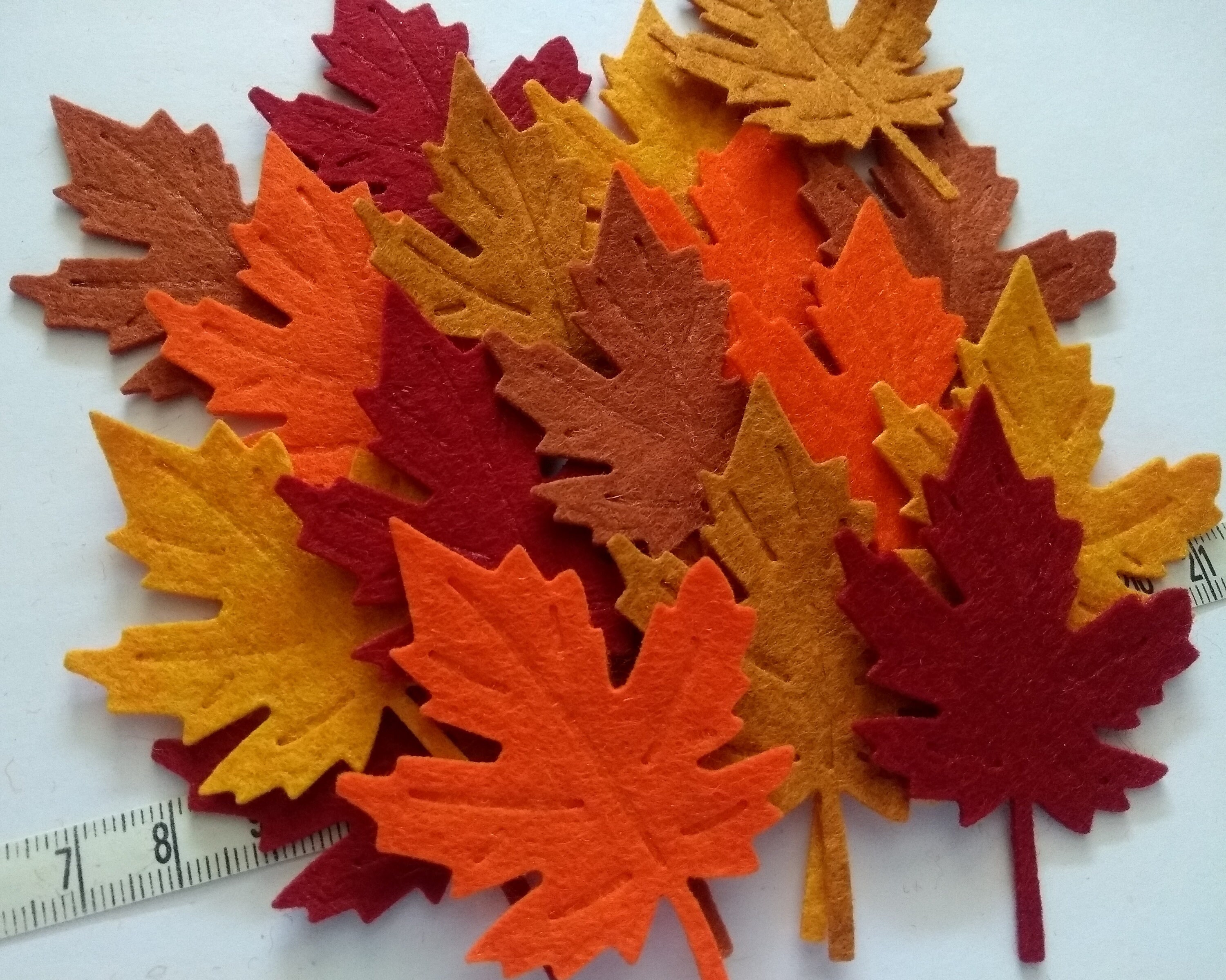 Fall Leaf Decorations Wool Blend Felt Leaves Maple Leaf Etsy