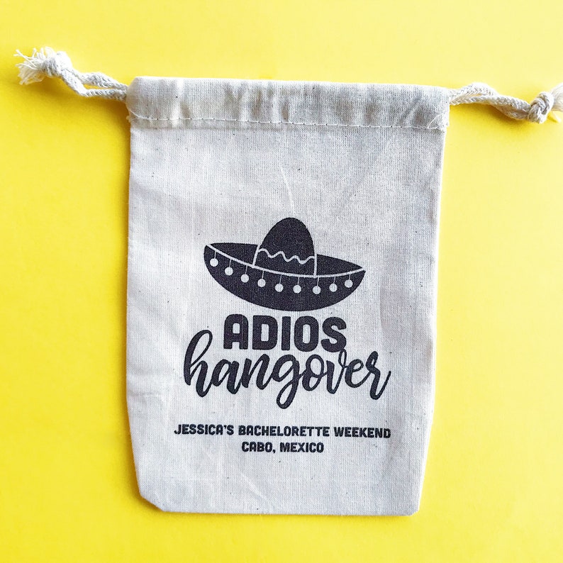 ADIOS HANGOVER BAG hangover kit fiesta favors groomsmen Etsy
