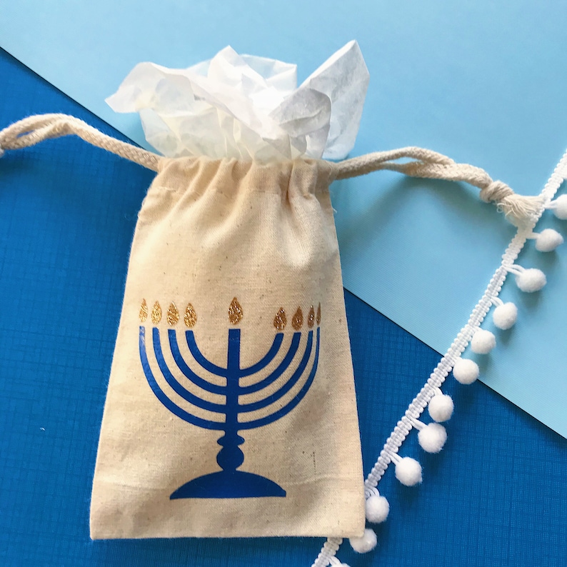 Hanukkah Menorah Gift Bags Holiday Bags Jewish Tradition Etsy