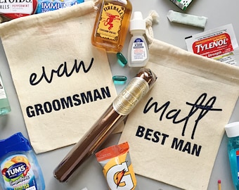 Best man and groomsman bag- hangover kit- survival bag- groomsmen kit- bachelor survival kit- hangover bag- groomsmen gift - best man gift
