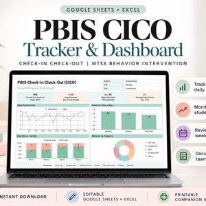 PBIS CICO Behavior Tracker | Google Sheets & Excel Dashboard