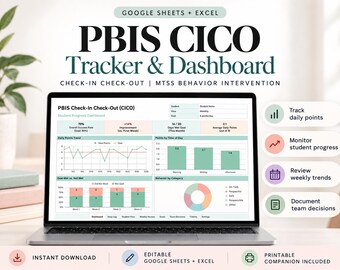 PBIS CICO Behavior Tracker | Google Sheets & Excel Dashboard