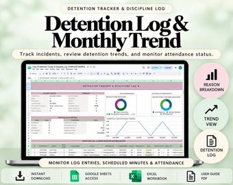 Detention Tracker and Discipline Log | Google Sheets and Excel