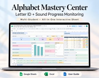 Letter Identification and Sounds Tracker | Google Sheets and Excel