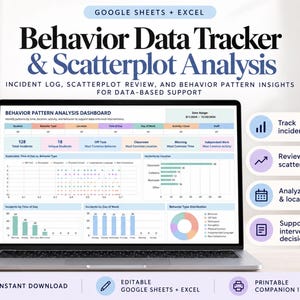 Behavior Data Tracker And Scatterplot Dashboard | Google Sheets ـ Excel