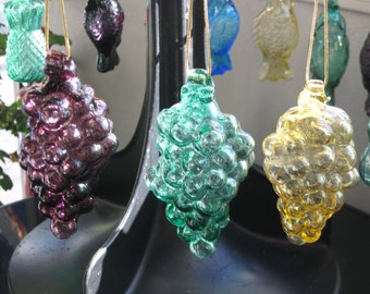 molde soplado vidrio de la uva ornamento suncatcher