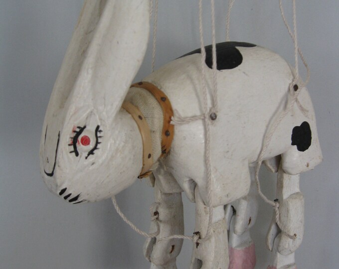 Vintage Wood Rabbit Marionette - Etsy