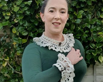 Crochet Lace Collar & Cuffs Pattern: Vintage Style Edging (PDF Pattern)