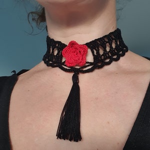Exact Choker Crochet Pattern English US+UK terms lace necklace crochet jewelry