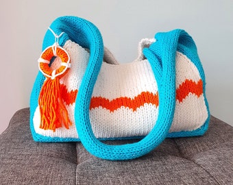 Knitting Pattern for Day at the Beach Bag English language