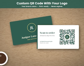 Individueller QR-Code mit Ihrem Logo, Markenfarben, druckfertig (PNG, SVG, PDF), statisch, unbegrenzt gültig