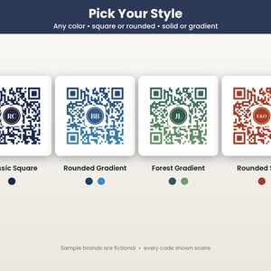 Hochwertiger, abgerundeter QR-Code mit Logo, Farbverlauf in Markenfarben, PNG, SVG, PDF, statisch, unbegrenzt gültig Bild 2