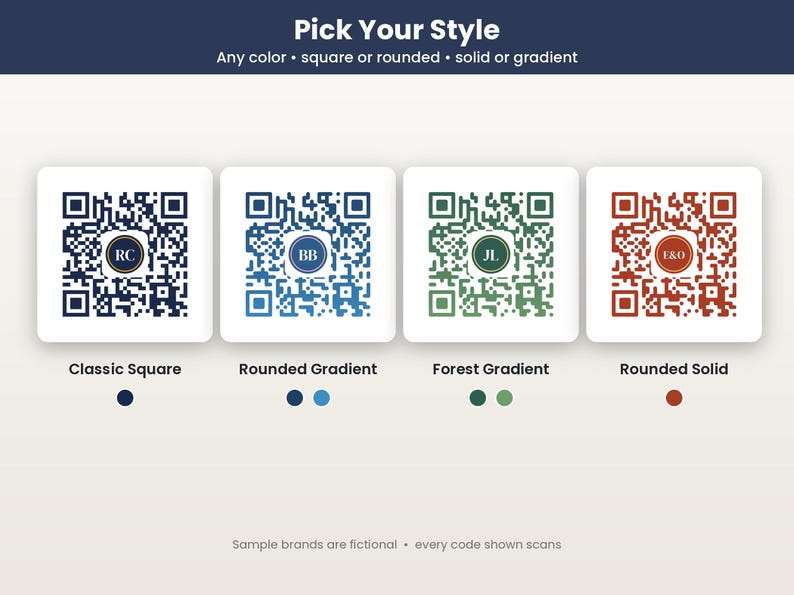 Hochwertiger, abgerundeter QR-Code mit Logo, Farbverlauf in Markenfarben, PNG, SVG, PDF, statisch, unbegrenzt gültig Bild 2