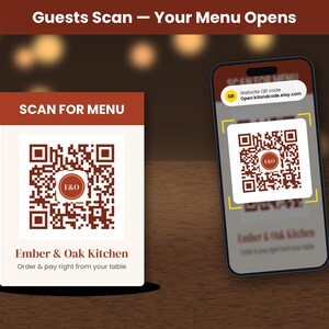 Restaurant QR Menu Kit with Logo, Table Tent, Sticker and Menu Insert, Printable Pdf Png Svg image 3
