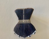 Black Corset Brooch Pin Jewelry Gift