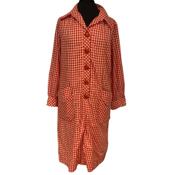 Vintage 1970s dress Henry Lee red gingham